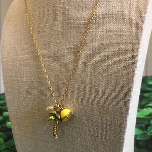 NWOT J.Crew Gold Palm Necklace w/ bag!